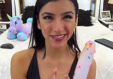 perfect model feels intense pleasure blowing on webcam passionately.