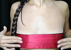 Exploring my nipple play fetish with puffy teen tits solo