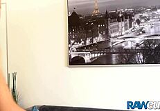 European Blond Jock Florian Mraz Cums After Barebacking Tattooed Twink with Monster Cock