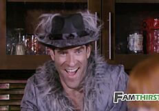 red riding hood rides the big bad wolf as stepdaughter in halloween fantasy