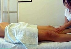 Asian Massage Girl In Uniform Gives Huge Handjob To Orgasm