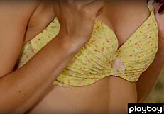 gia ramey enjoys naked beach activities with big tits