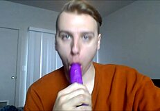 pov im deepthroating your twink cock with dildo toys