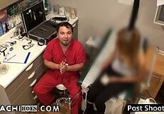 Pothead Maria Santos forced into Hitachi wand orgasms by Doctor Tampa