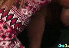 British Mistress in Heels Gives Humiliating Blowjob and Handjob While Clothed