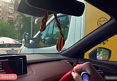 Jeny Smith caught naked in a car twice during public erotic display