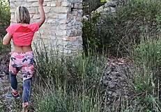 risky outdoor sex with maelle rough doggystyle 😍