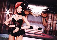 Neo from rwby in lingerie with small tits