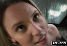 Cute Teen Aubrey Sinclair Handjobbed and Facialed in Teenfidelity!