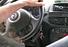 Damn! Driving with Giulia for Full Raw Footjob Share in Car Domination!
