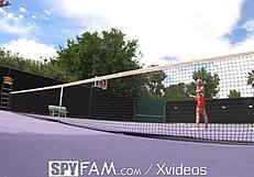 Spyfam Step Bro Gives Step Sis Tennis Lessons & Big Dick