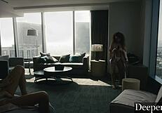 Deeper Cecilia Lion in stockings pushes boundaries with blowjob, cowgirl, and bondage spanking