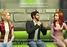 In this hentai, the teacher is fucked by Sadie and Rachel in a threesome.