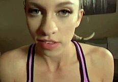 Khloe Kapri sitting on stepdaddy for blowjob and sex at Christmas.