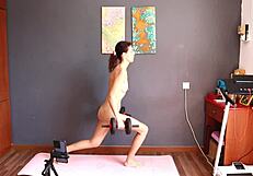 try it - butt rounding challenge day 2 with naked brunette