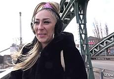 blonde bartender in berlin gets picked up for a model job and takes a monster cock deep in her ass