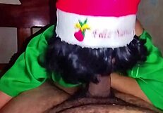 The Christmas elf gives me a creampie gift