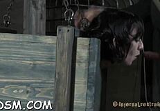 hottie in latex dress gets punished with toys