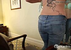 Yanks Kimberlee feels intense pleasure pleasing her shaved pussy with a dildo to climax