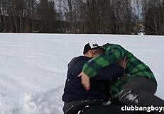 Three Gay Snowboarders Dive into Hot Bareback Anal Fun