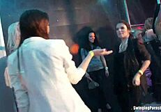 Are these wet lesbians fingering at the party?