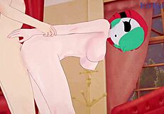 Princess Peach and Shy Girl in wild Super Mario Bros hentai creampie!