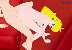 Princess Peach and Shy Girl in wild Super Mario Bros hentai creampie!