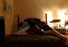 Intensely sucking that big black cock like a whore.