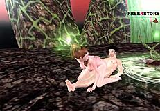 Animated 3D Girl Rides Dick In Reverse Cowgirl!