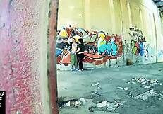 Using a street wall for some intense action