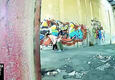 Using a street wall for some intense action