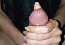 Skinny couple shares emotional handjob