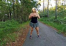 Meryledyxxx touching myself in the woods and squirting in wild public display