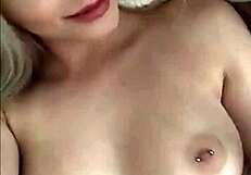 blonde teen having fun with her new gadget