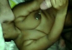 I feel a rain of cum while she dominates my face with her feet