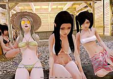 playing harem hotel game in a hotel