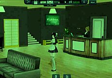 playing harem hotel game in a hotel