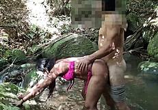 Can you imagine a latina teen taking a monster cock in her ass at the waterfall, cumming deep inside?