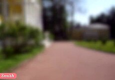 jeny smith flashes her cute ass under skirt outdoors, teasing with upskirt fetish on legs