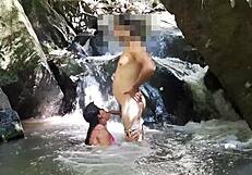 Can you imagine a latina teen taking a monster cock in her ass at the waterfall, cumming deep inside?