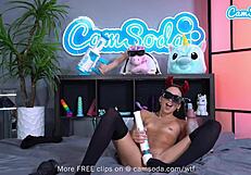 Cute teen 18+ spreads shaved pussy, masturbating intensely with magic wand.