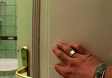 lucky guy fucks blonde and brunette in toilet