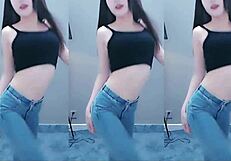 hey, check this cute chinese girl dancing with sexy moves