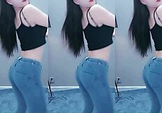 hey, check this cute chinese girl dancing with sexy moves