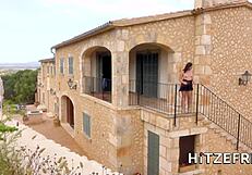 Hitzefrei German Babe Ashley Dark Fucked Hard on the Balcony