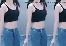 hey, check this cute chinese girl dancing with sexy moves