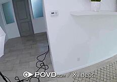 pov bubbly girl fucks big cock doggystyle with vibrator. oral and pov action heats up.