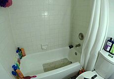 angel and lover bathing in the shower