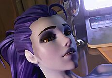 hot babe deep sucking big cock during cleaning