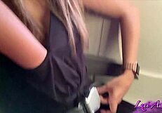 Latina Brunette Teases Public Airplane Masturbation